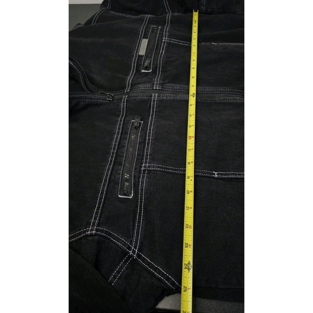 NEW Unif Code Jacket Black Distressed Denim Zip Heavyweight Moto Grunge Baggy XS - Picture 9 of 9